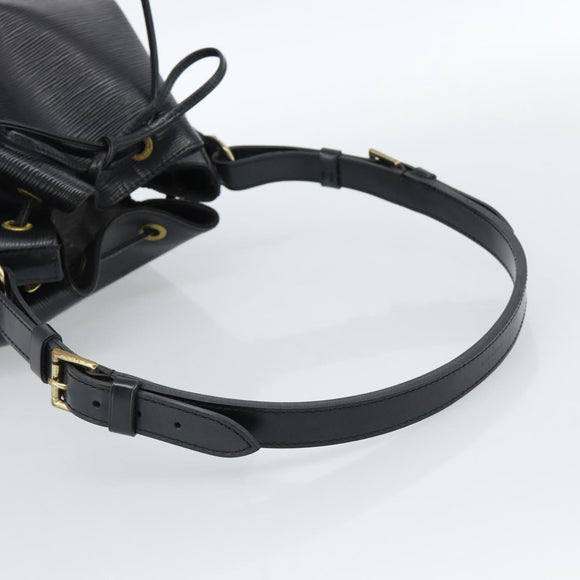 LOUIS VUITTON Epi Petit Noe Umhängetasche Schwarz M44102 LV Auth 183695A