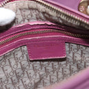 Christian Dior Canage Lady Dior Hand Bag Lamb Skin 2way Purple Gold Auth 183704M-18
