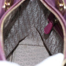 Christian Dior Canage Lady Dior Hand Bag Lamb Skin 2way Purple Gold Auth 183704M-21