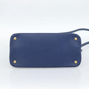 PRADA Hand Bag Saffiano leather 2way Blue Gold Auth 183706M-5