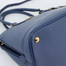 PRADA Hand Bag Saffiano leather 2way Blue Gold Auth 183706M-16