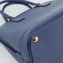 PRADA Hand Bag Saffiano leather 2way Blue Gold Auth 183706M-18