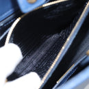 PRADA Hand Bag Saffiano leather 2way Blue Gold Auth 183706M-28