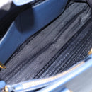 PRADA Hand Bag Saffiano leather 2way Blue Gold Auth 183706M-29