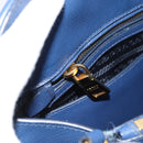 PRADA Hand Bag Saffiano leather 2way Blue Gold Auth 183706M-30