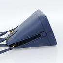 PRADA Hand Bag Saffiano leather 2way Blue Gold Auth 183706M-3