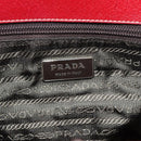PRADA Hand Bag Leather Red Silver Auth 183707A-18