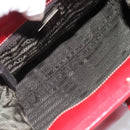 PRADA Hand Bag Leather Red Silver Auth 183707A-11