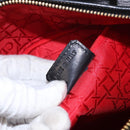 Christian Dior Lady Dior Canage Hand Bag Lamb Skin 2way Black Gold Auth 183708V-24