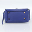 CELINE Belt bag Hand Bag Leather 2way Blue Gold Auth 183709M-11