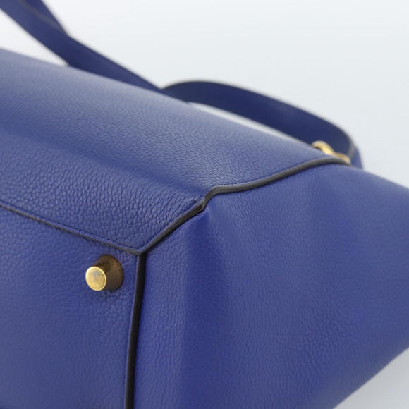 CELINE Belt bag Hand Bag Leather 2way Blue Gold Auth 183709M