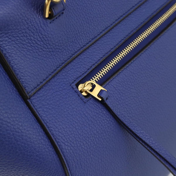 CELINE Belt bag Hand Bag Leather 2way Blue Gold Auth 183709M