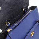 CELINE Belt bag Hand Bag Leather 2way Blue Gold Auth 183709M-17