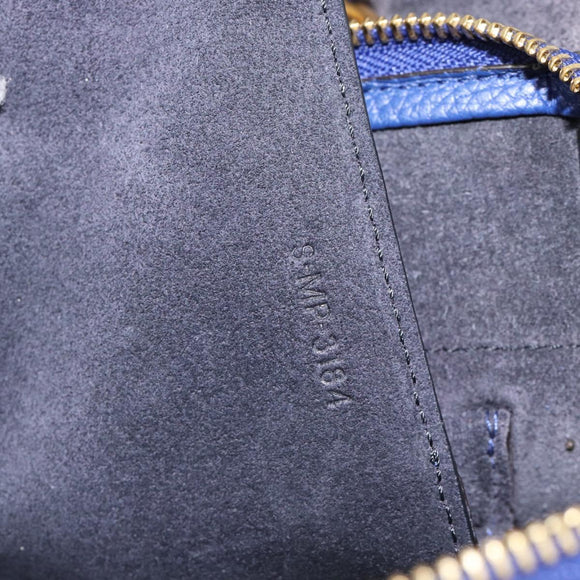 CELINE Belt bag Hand Bag Leather 2way Blue Gold Auth 183709M