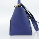 CELINE Belt bag Hand Bag Leather 2way Blue Gold Auth 183709M-4