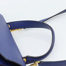 CELINE Belt bag Hand Bag Leather 2way Blue Gold Auth 183709M-8
