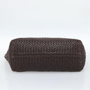 BOTTEGA VENETA INTRECCIATO Cabas MM Hand Bag Leather Brown Gold Auth 183710V-5