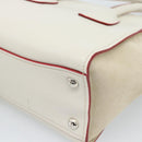 PRADA Handtasche Leder 2-Wege Weiß Silber Auth 183712M-14