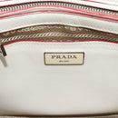 PRADA Handtasche Leder 2-Wege Weiß Silber Auth 183712M-18