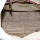 PRADA Handtasche Leder 2-Wege Weiß Silber Auth 183712M-19