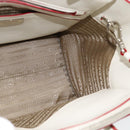 PRADA Handtasche Leder 2-Wege Weiß Silber Auth 183712M-20