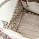 PRADA Handtasche Leder 2-Wege Weiß Silber Auth 183712M-21