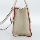 PRADA Handtasche Leder 2-Wege Weiß Silber Auth 183712M-5