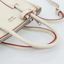 PRADA Handtasche Leder 2-Wege Weiß Silber Auth 183712M-7