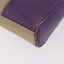 PRADA Umhängetasche Canvas Beige Silber Auth 183714-14