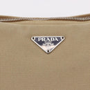 PRADA Umhängetasche Canvas Beige Silber Auth 183714-17