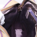 PRADA Umhängetasche Canvas Beige Silber Auth 183714-21