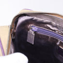 PRADA Umhängetasche Canvas Beige Silber Auth 183714-22