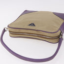 PRADA Umhängetasche Canvas Beige Silber Auth 183714-6