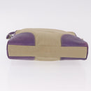 PRADA Umhängetasche Canvas Beige Silber Auth 183714-5