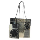 CHANEL Patchwork Tote Bag rubber Black Silver CC Auth 183715SAV-1