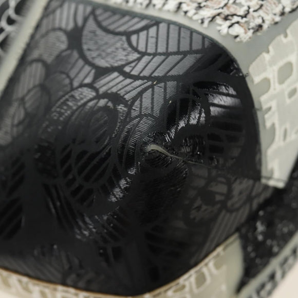 CHANEL Patchwork Tote Bag rubber Black Silver CC Auth 183715SAV