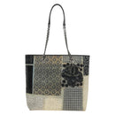 CHANEL Patchwork Tote Bag rubber Black Silver CC Auth 183715SAV-13