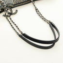 CHANEL Patchwork Tote Bag rubber Black Silver CC Auth 183715SAV-7