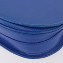 CARTIER Must Line Shoulder Bag Leather Blue Gold Auth 183718V-15