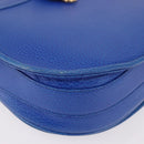 CARTIER Must Line Shoulder Bag Leather Blue Gold Auth 183718V-16