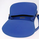 CARTIER Must Line Shoulder Bag Leather Blue Gold Auth 183718V-10