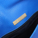CARTIER Must Line Shoulder Bag Leather Blue Gold Auth 183718V-18
