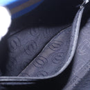 CARTIER Must Line Shoulder Bag Leather Blue Gold Auth 183718V-22