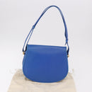 CARTIER Must Line Shoulder Bag Leather Blue Gold Auth 183718V-12