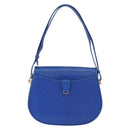 CARTIER Must Line Shoulder Bag Leather Blue Gold Auth 183718V-2