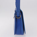 CARTIER Must Line Shoulder Bag Leather Blue Gold Auth 183718V-4