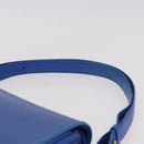 CARTIER Must Line Shoulder Bag Leather Blue Gold Auth 183718V-8
