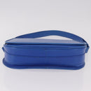 CARTIER Must Line Shoulder Bag Leather Blue Gold Auth 183718V-5