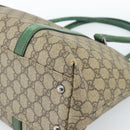 GUCCI GG Supreme Tote Bag PVC Beige Silver 114595 Auth 183719-9