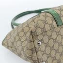GUCCI GG Supreme Tote Bag PVC Beige Silver 114595 Auth 183719-14